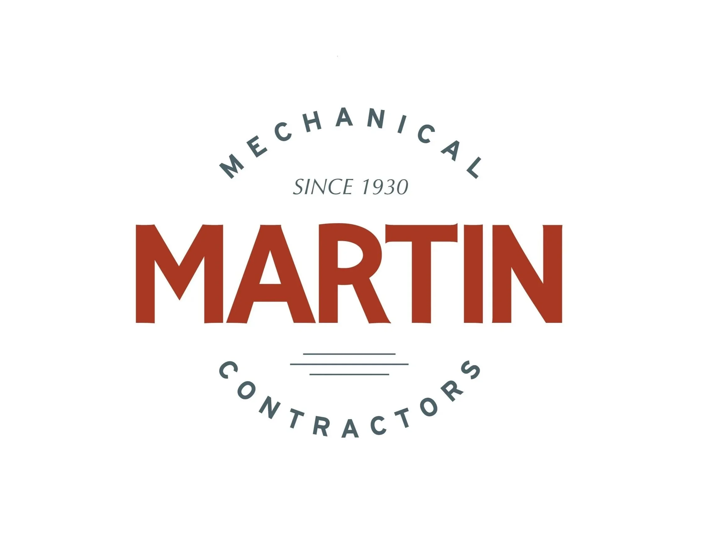 Logo of Martin Contracting, established since 1930, featuring the company name in large red letters with additional text in smaller, curved text around the logo.