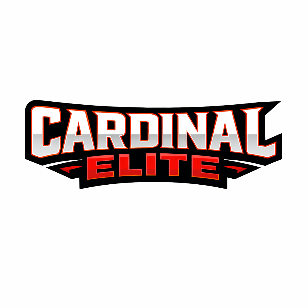 Logo for Cardinal Elite with bold stylized text in black, white, and red.