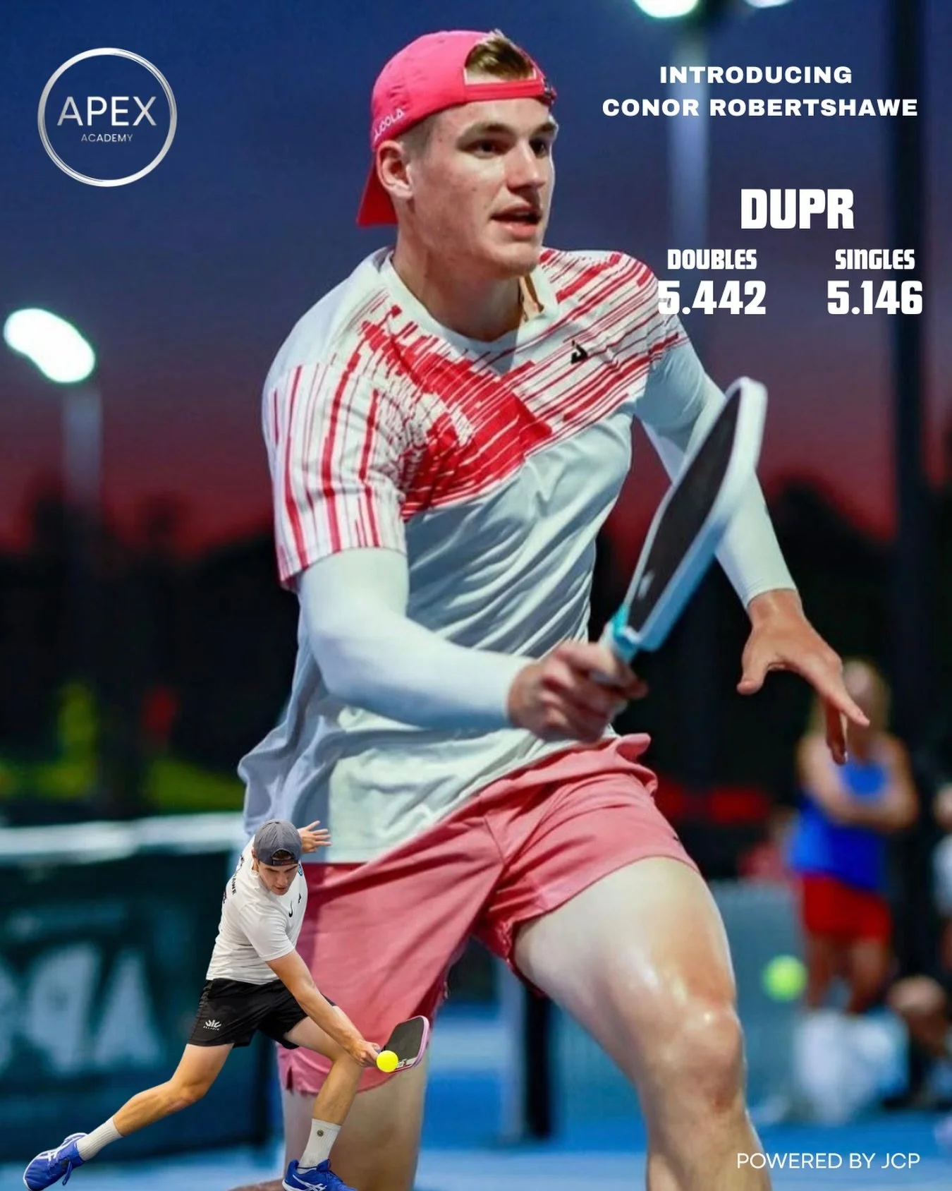 Conor Robertshawe ⭐️

Conor began his pickleball journey in 2018 as one of the first players to embrace the sport in Wellington. Over the past eight years, he has developed into one of New Zealand&rsquo;s top competitors, consistently performing at a