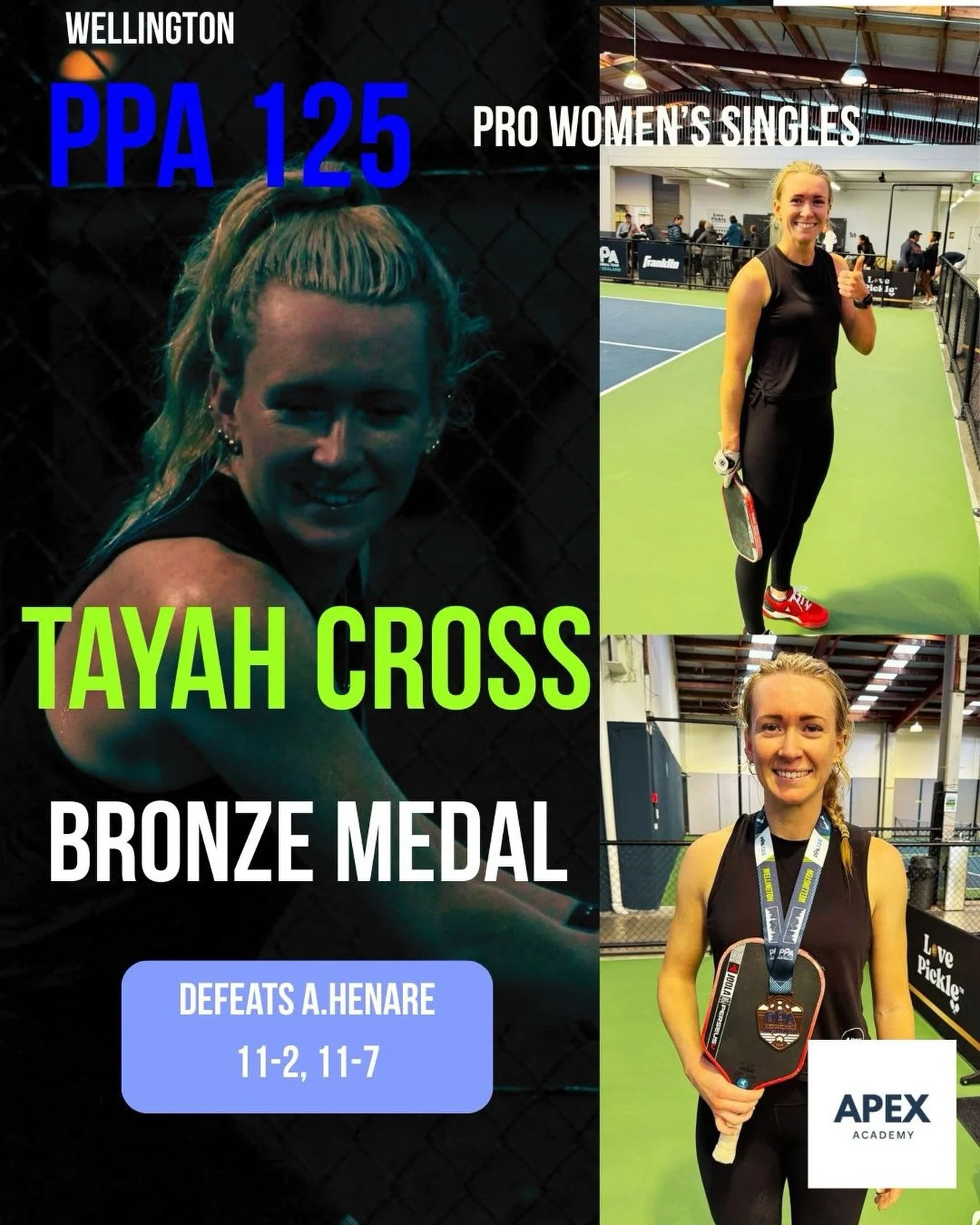 First medal. First of many.

Tayah Cross claimed her first ever PPA medal at the Wellington PPA 125 today, it reflects everything she has put the work in for.  We know how much sweat you&rsquo;ve given for this moment.

Tayah was playing with her @jo