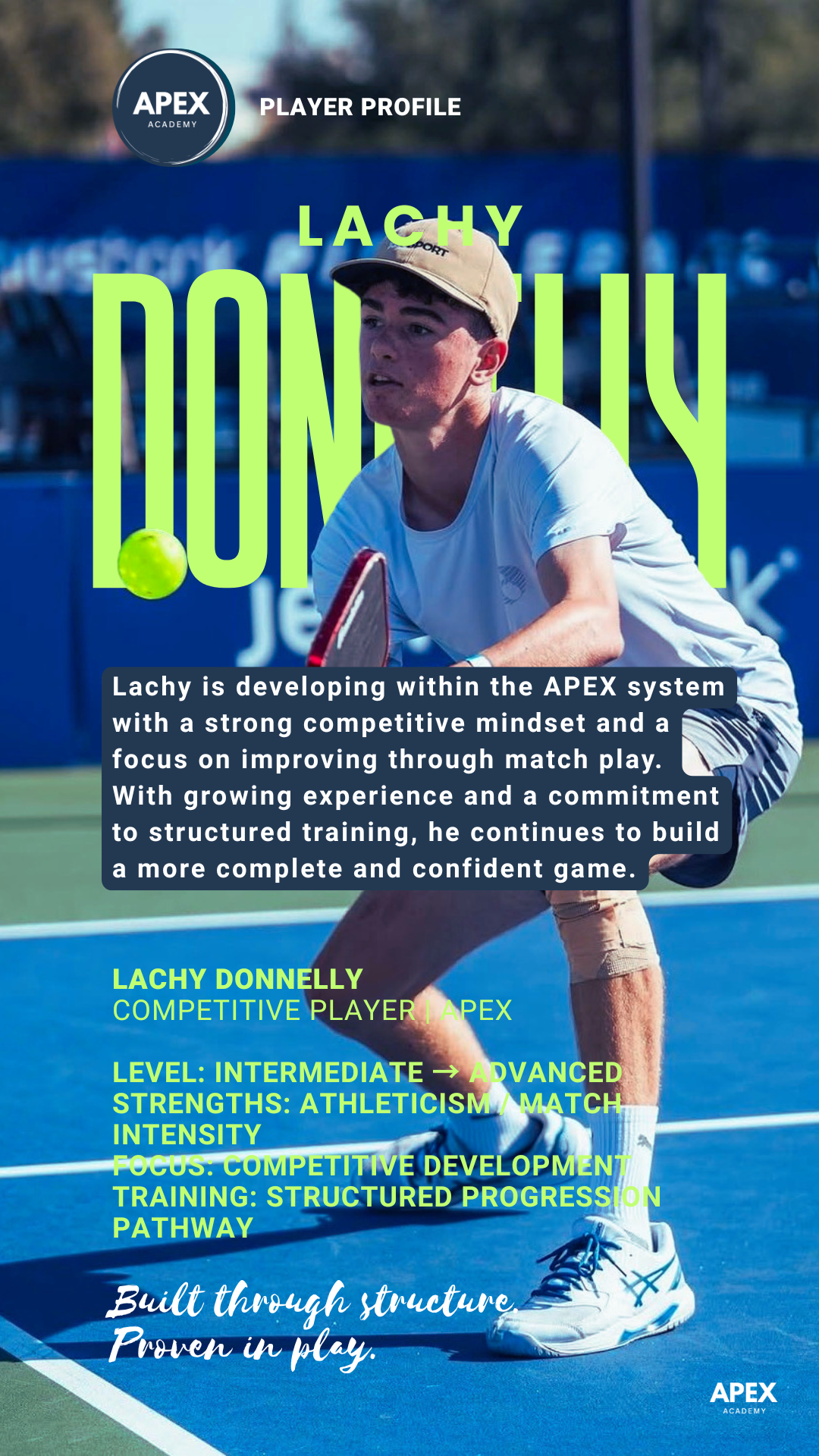 Player profile of Lachy Donnelly APEX Pickleball Academy
