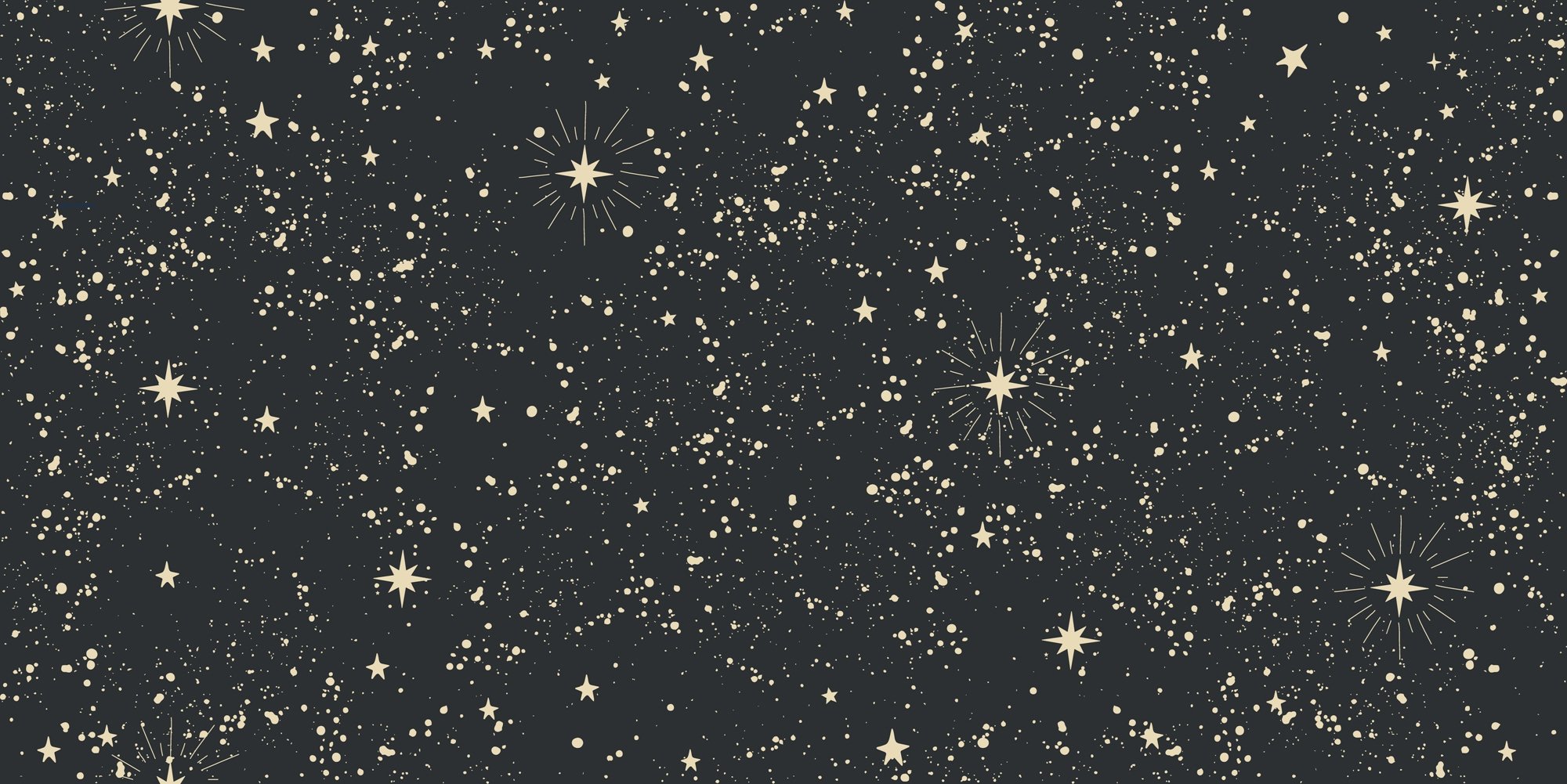 A night sky filled with numerous small white dots and larger star shapes, creating a starry background.