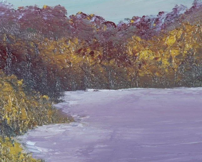 The Lavender Cove in a black wood frame