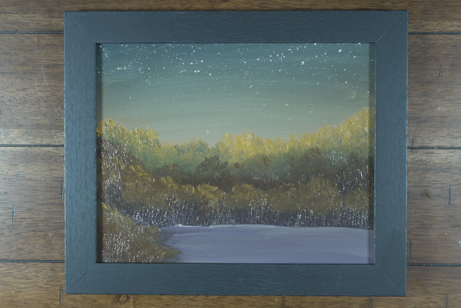 First Stars Over the Cove in a black wood frame