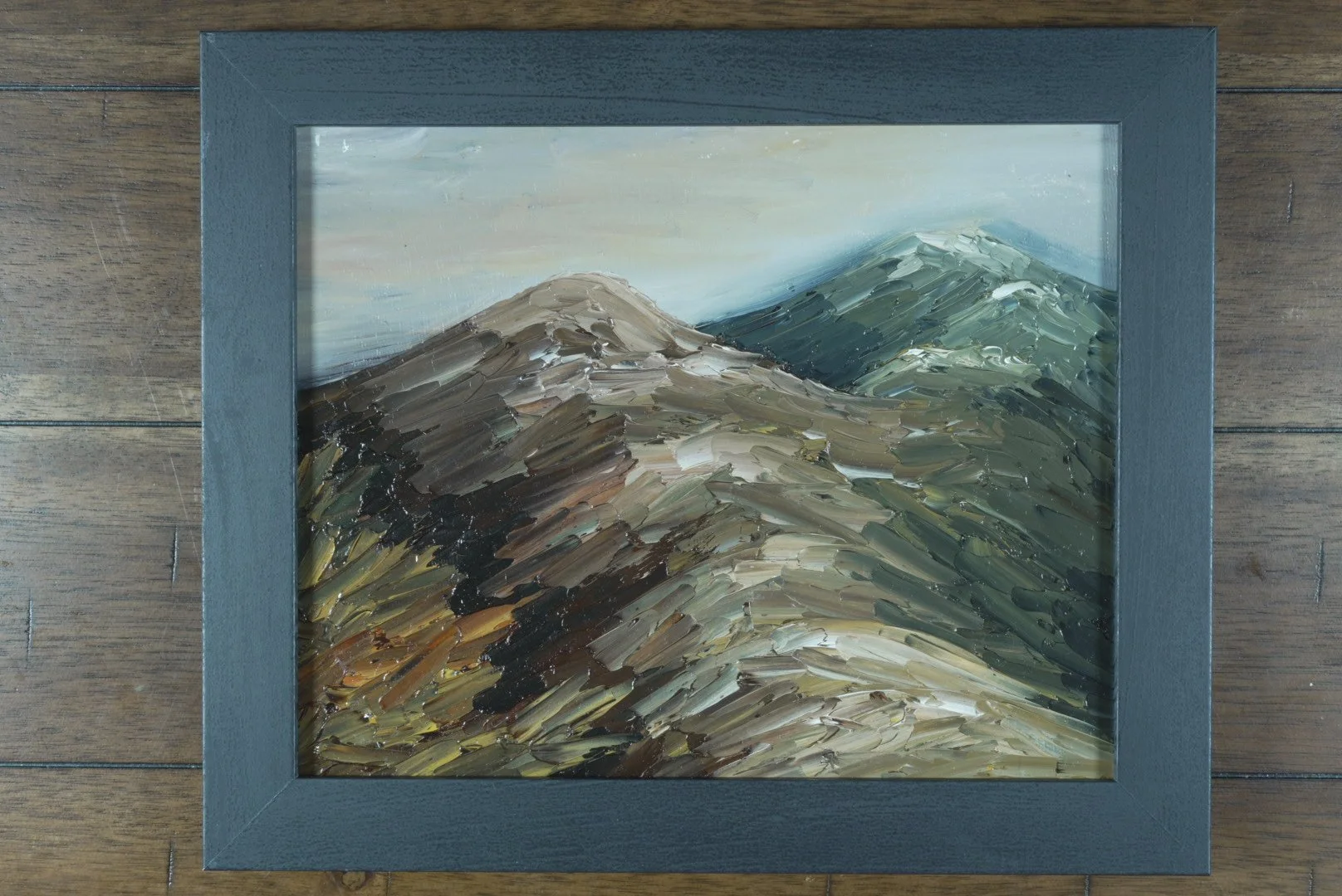 First Snow on the Presidentials in a black wood frame