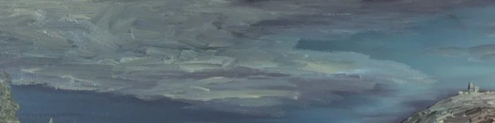 Detail of stormy blue and violet winter clouds over the summit