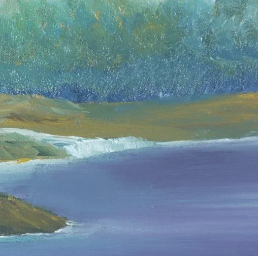 The Quiet Spillway in a black wood frame