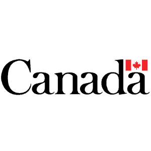 A map of Canada with its provinces and territories, showing a Canadian flag in the bottom corner.