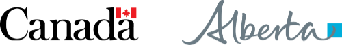 Map showing the province of Alberta, Canada with a small Canadian flag and the word 'Alberta' across the image.