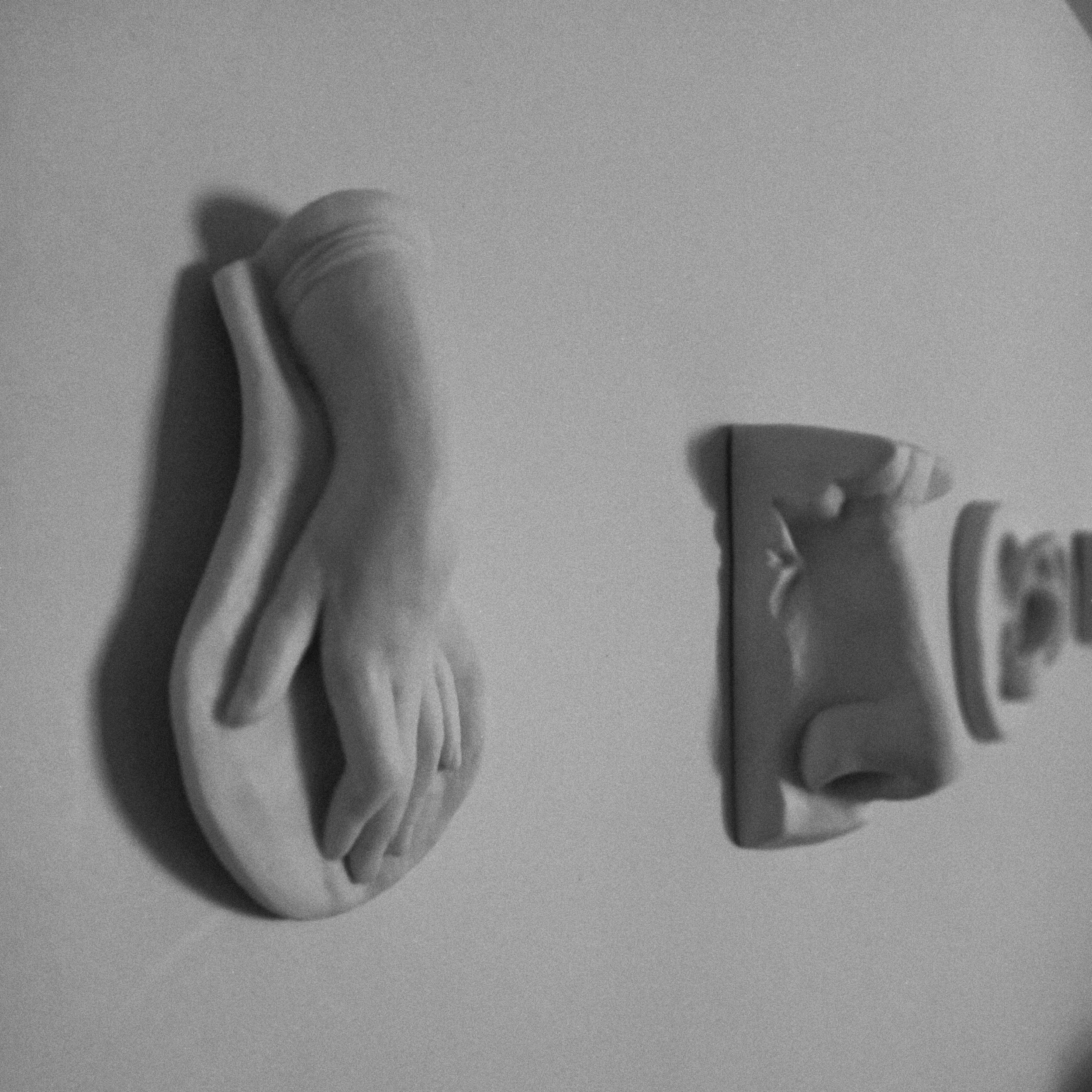 Resin casts made by my clay sculptures, resin with marble powder, 2025 