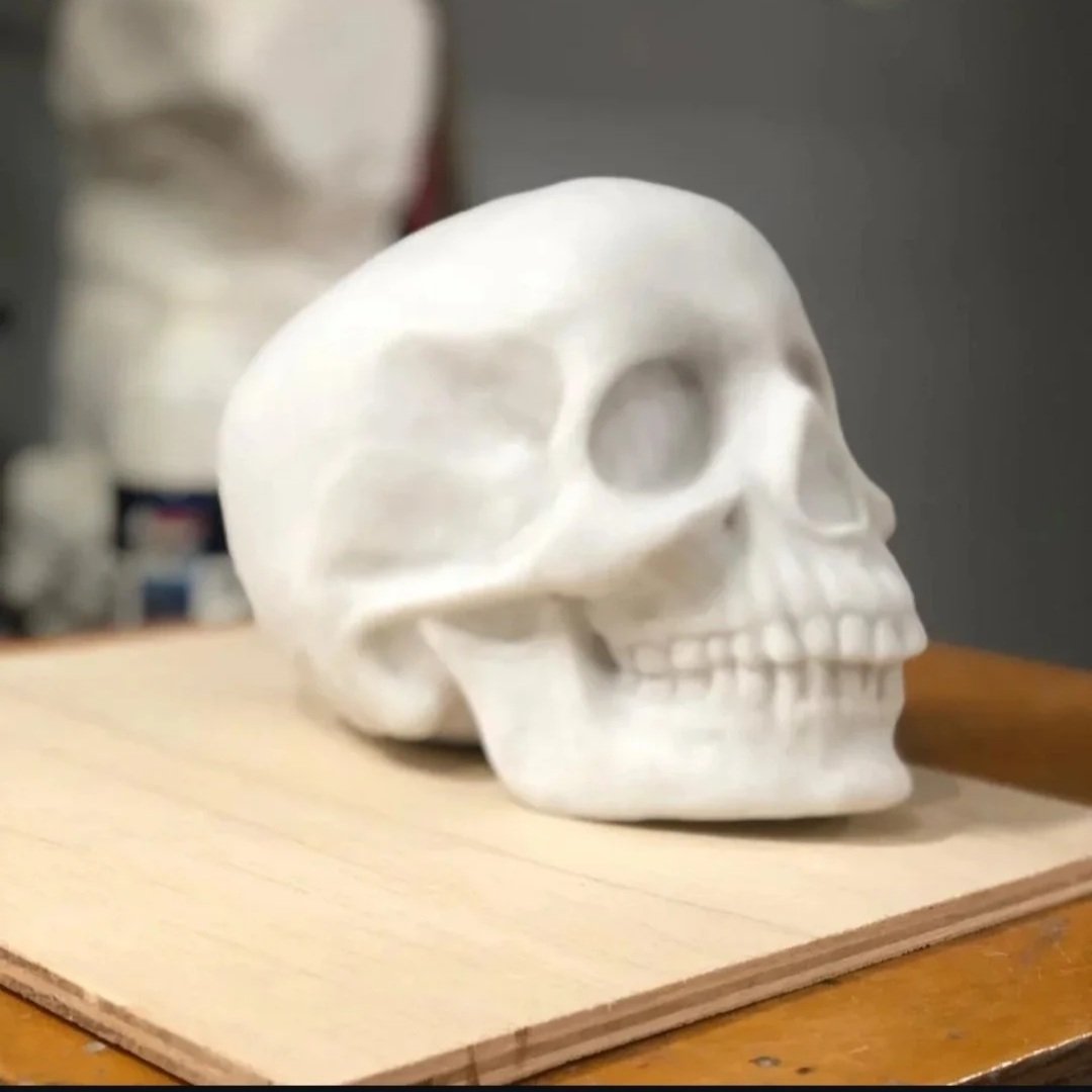 Resin cast made from my clay sculpture, resin and marble powder, 2024 