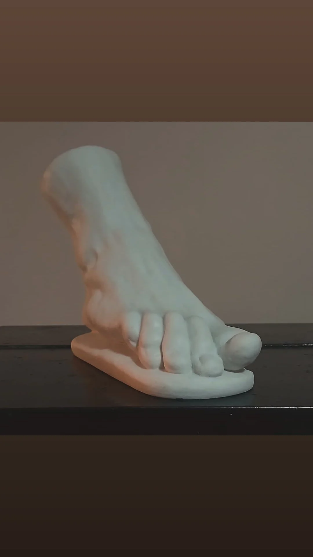 Copy of Bernini's foot cast, marble powder and resin, 2025 