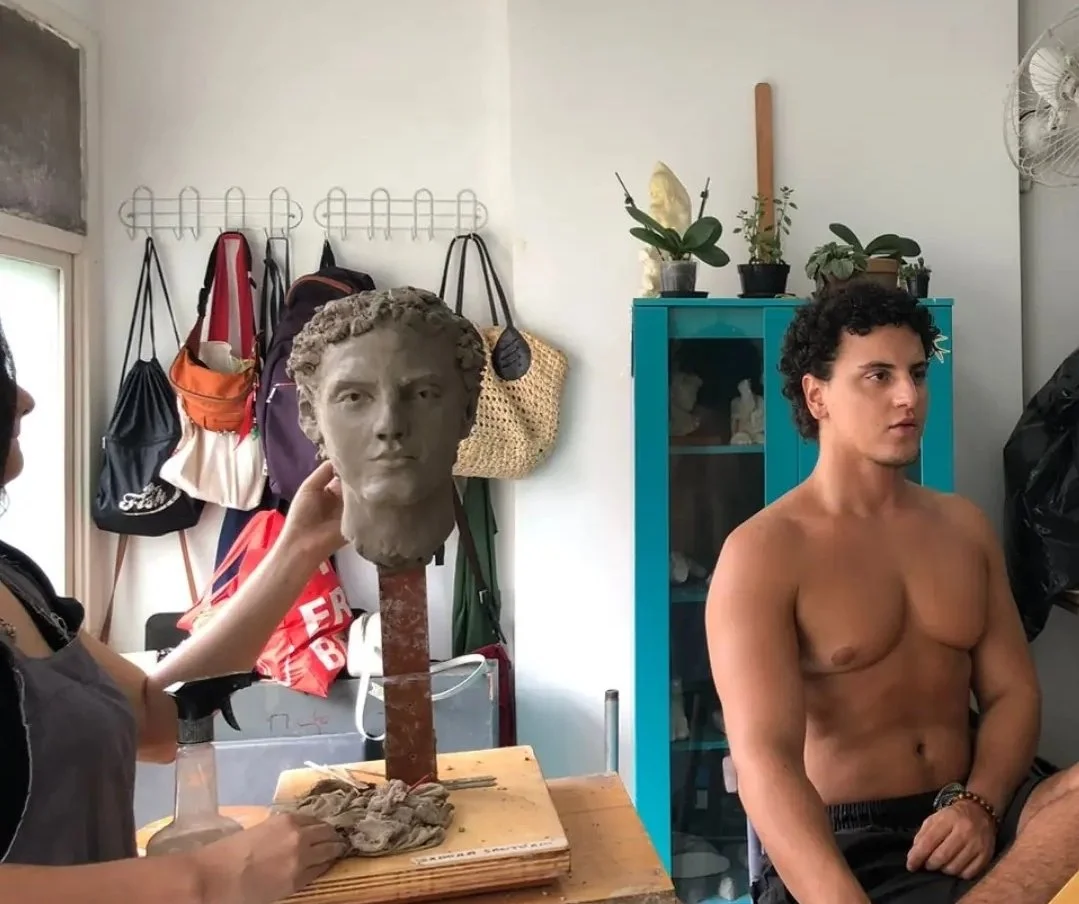Male model Guilherme Albertini posing during the sessions, 2024, Rio de Janeiro, Brazil.
