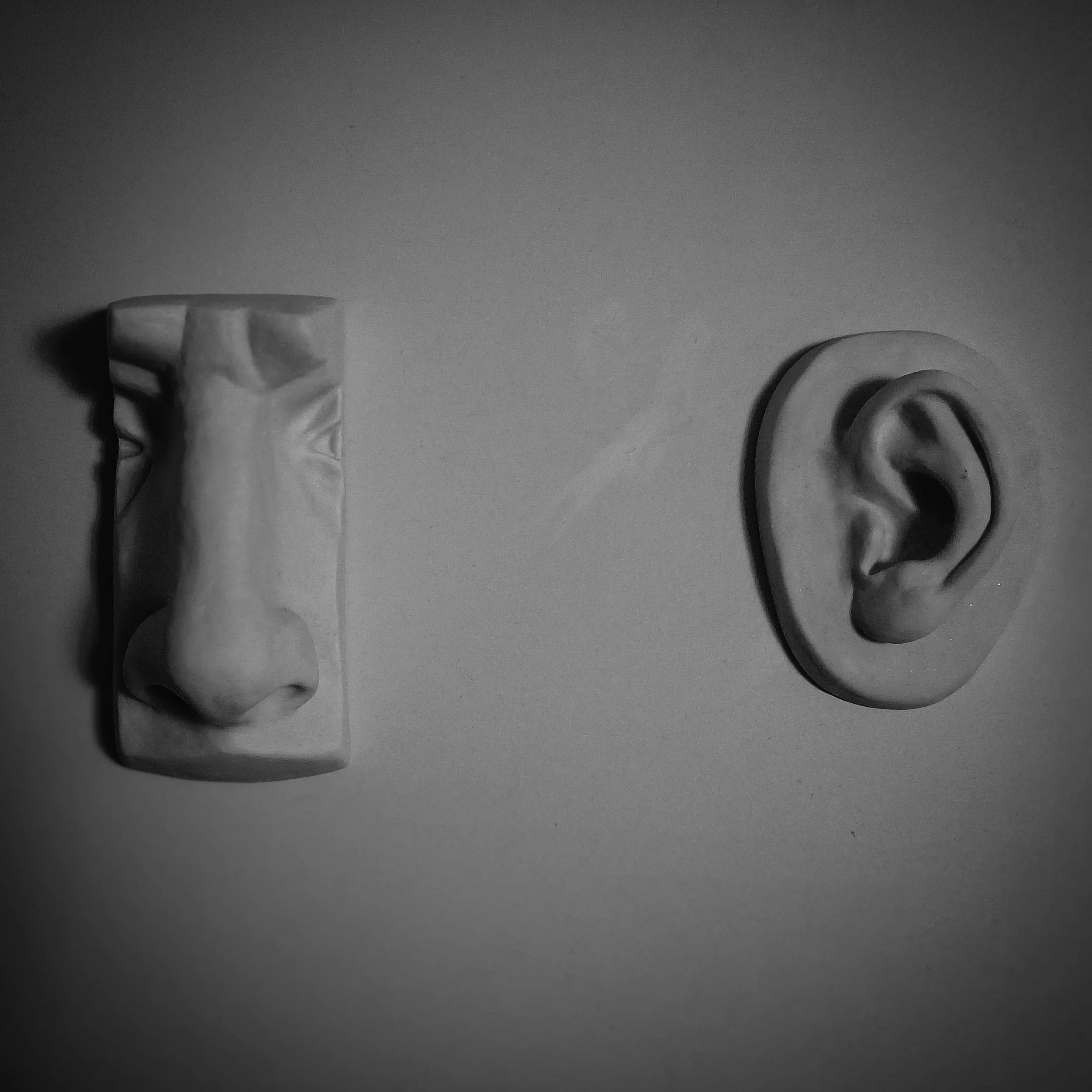 Resin casts made by my clay sculptures, resin with marble powder, 2025 