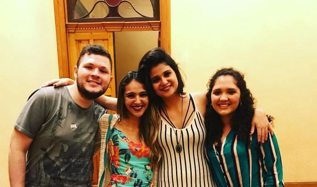 Photo with a spectators at my second public piano performance. Event "Sarau no Solar", Solar do Jambeiro, Niterói, 2017.