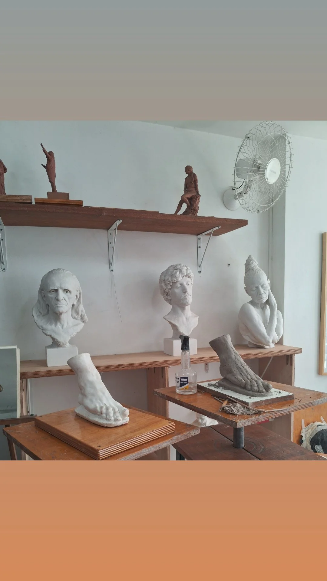 Copy of Bernini's foot in progress, clay, 2024 