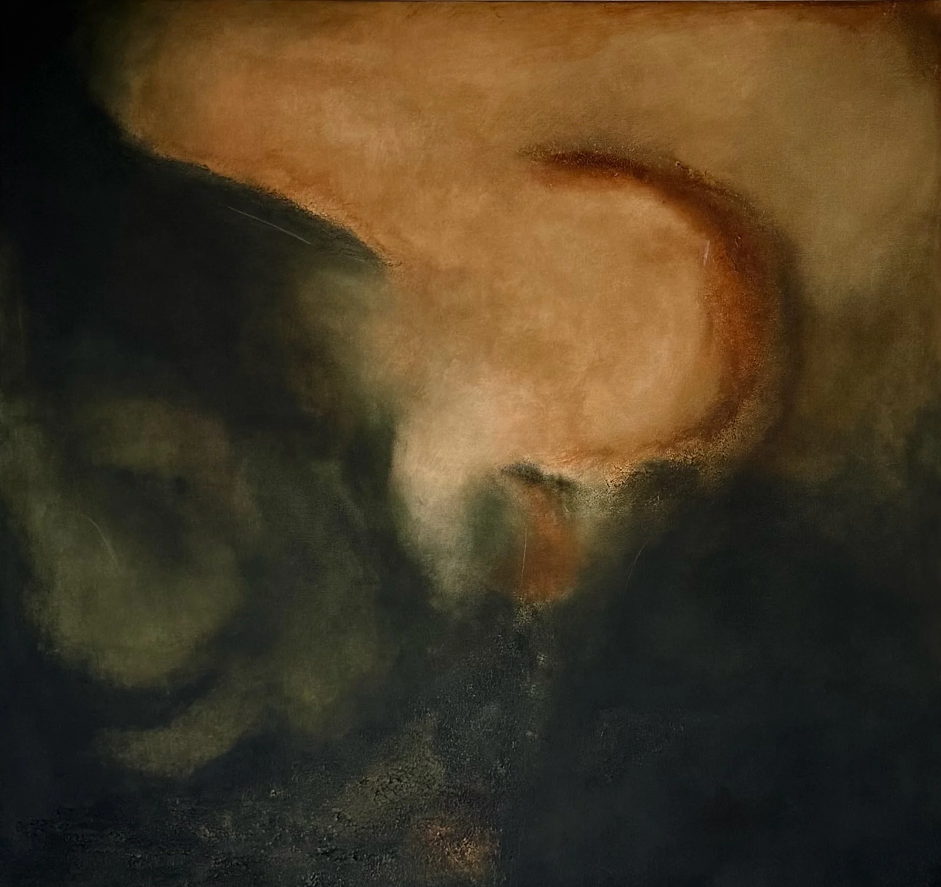 Original textured abstract painting in acrylic with warm earthy tones, bringing depth, calm, and quiet optimism