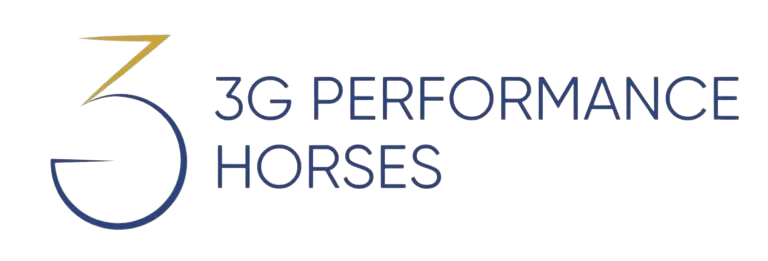 Logo for 3G Performance Horses featuring a stylized horse head and the company name.