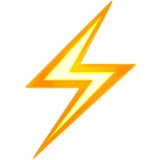 Yellow lightning bolt icon with a black background.