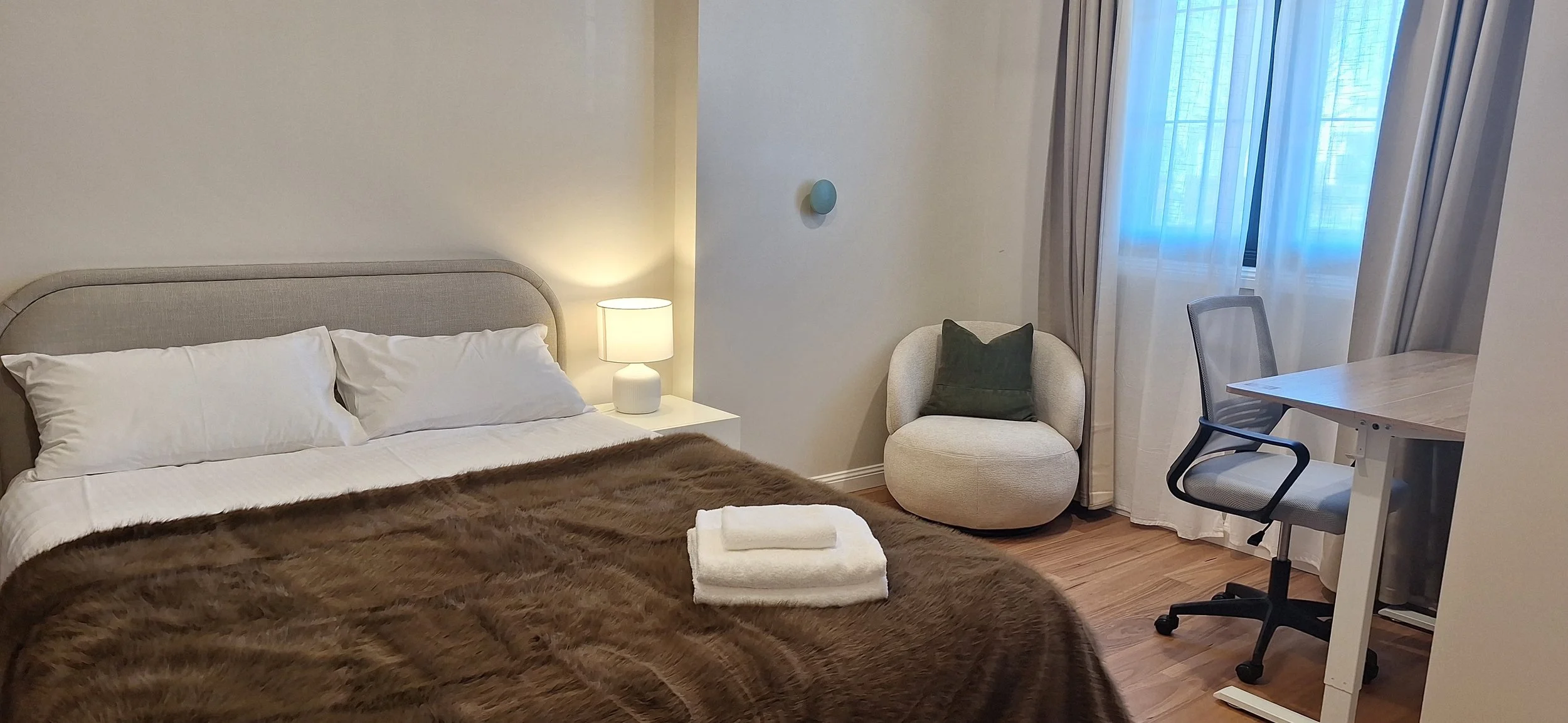 Bedroom 1 - Queen bed and lounge