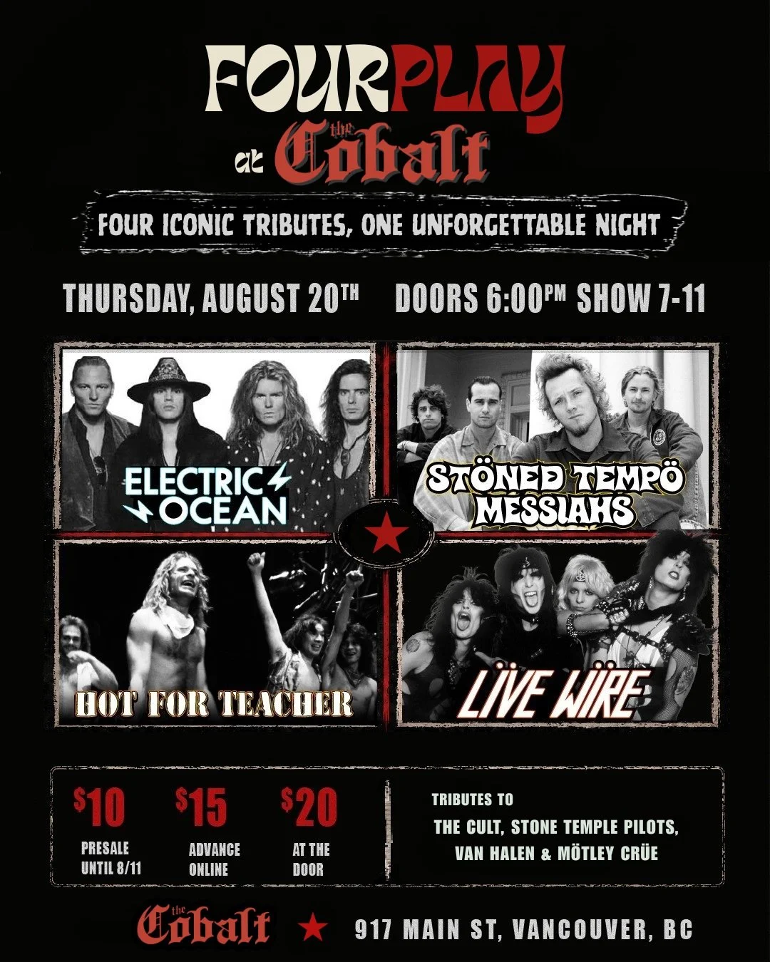 Tribute Night: The Cult, STP, Van Halen, Mötley Crüe