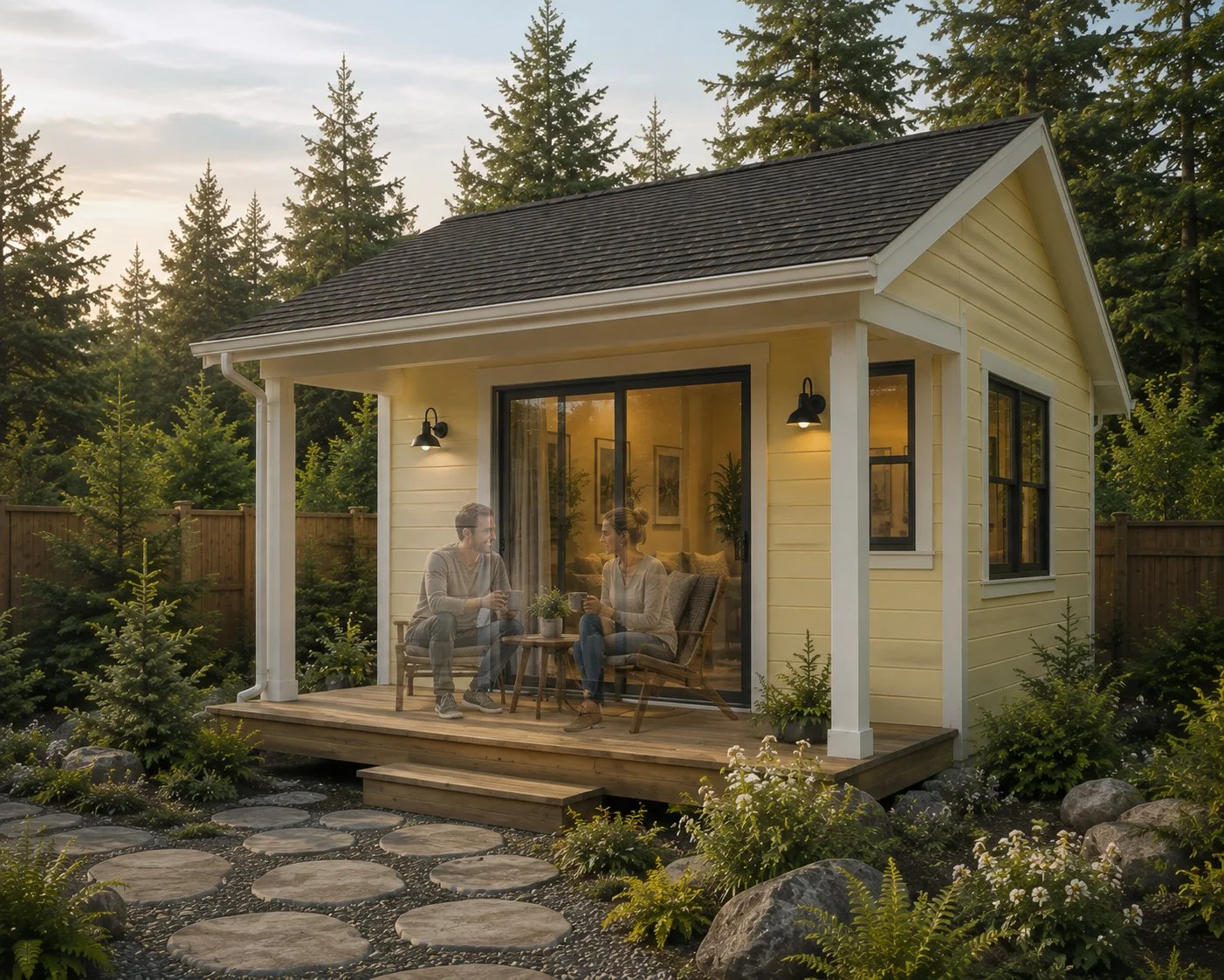 Gable-roof ADU with porch