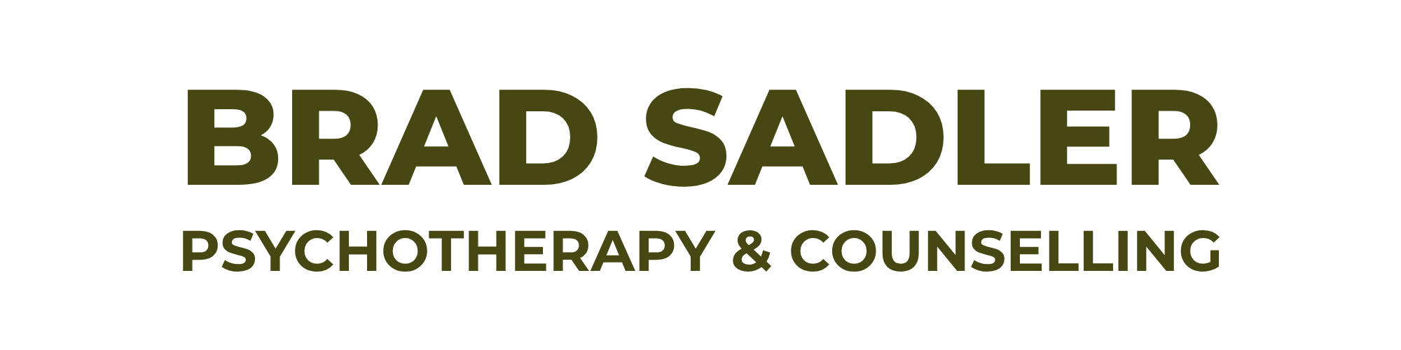 Logo for Brad Sadler Psychotherapy and Counselling with name and service description