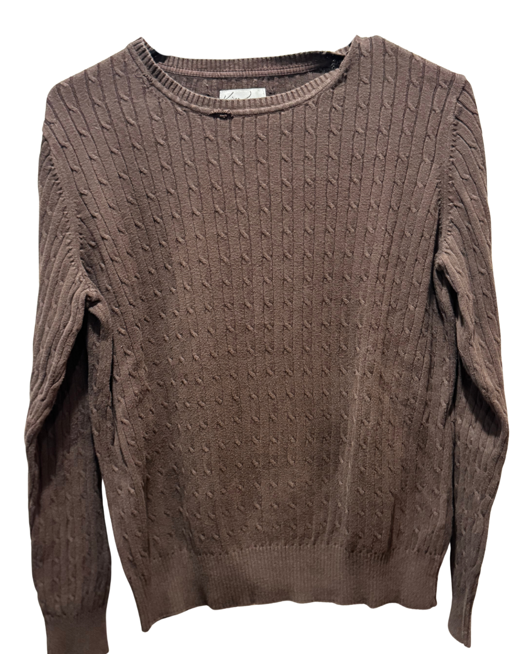 Classic Cable-Knit Sweater - Brown Size - M