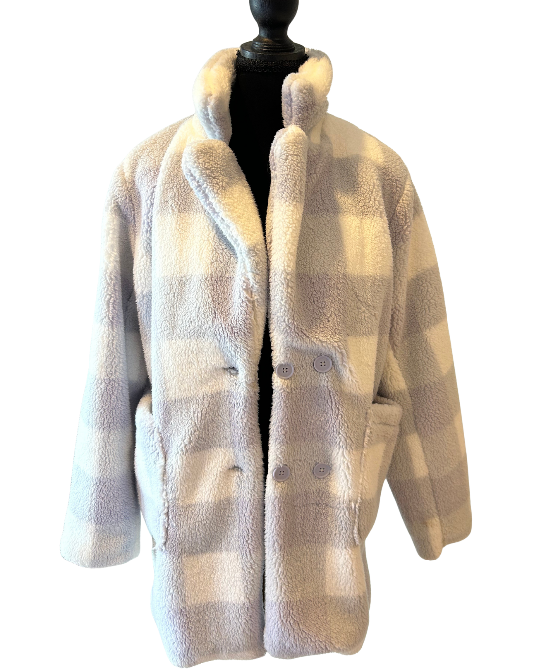 XL Sherpa Plaid Coat