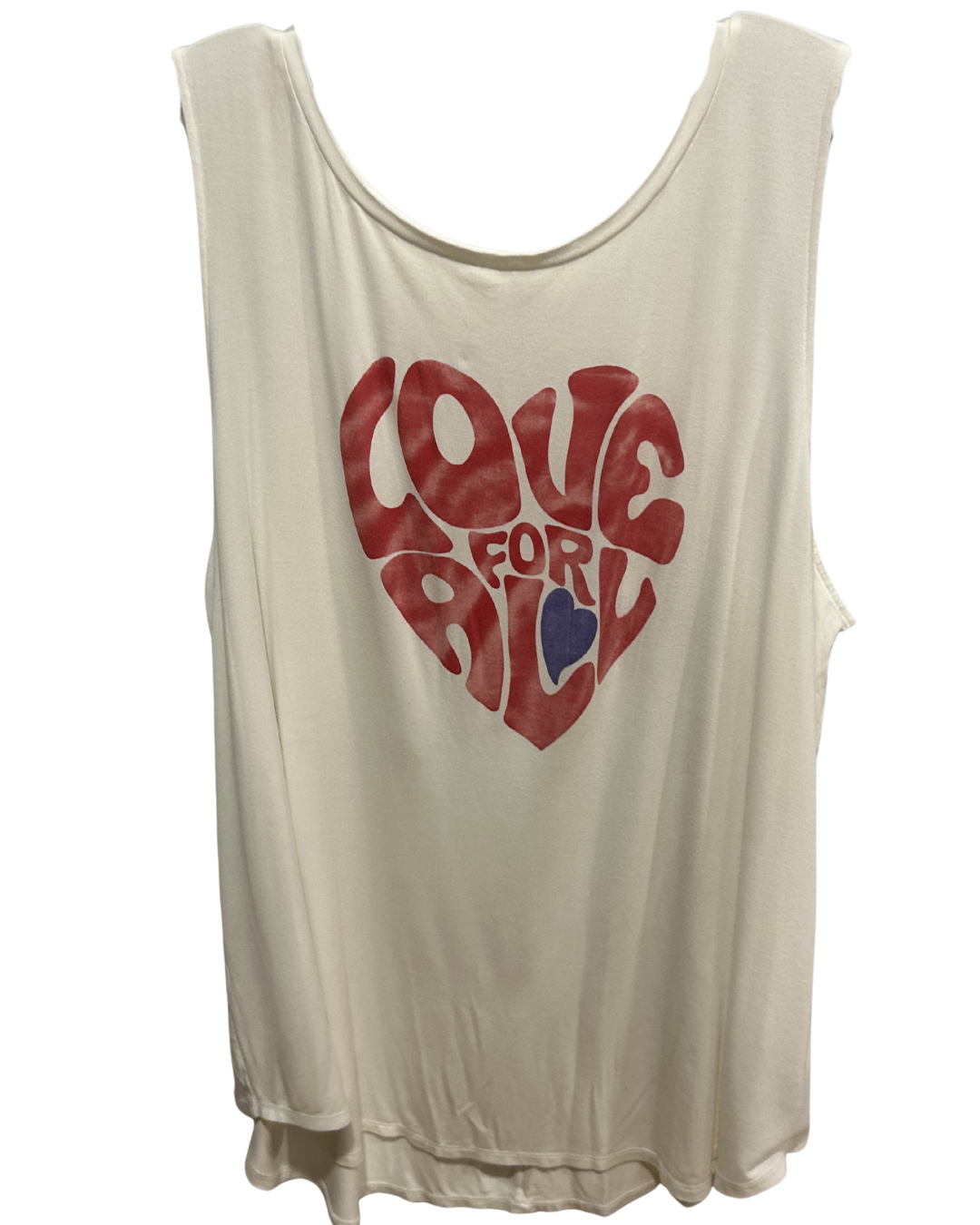 'Love For All' White Tank Top - XL