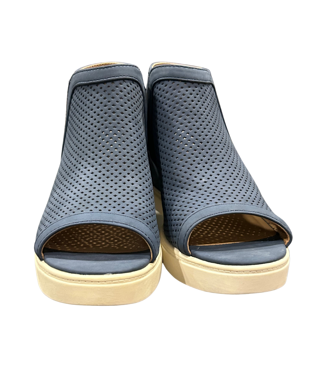 Elegant Blue Peep-Toe Sandals Size - 8