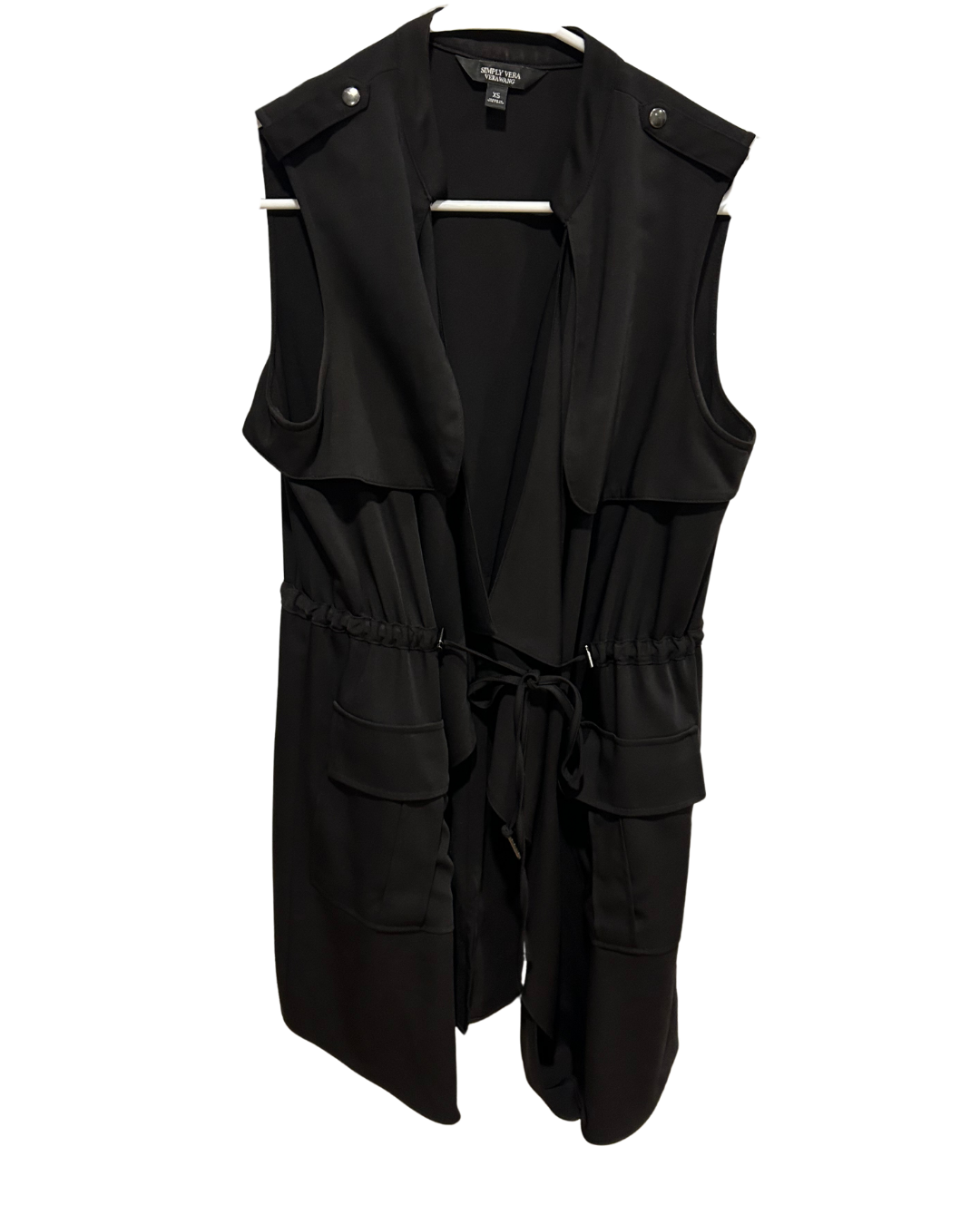 Vera Wang Women's Black Sleeveless Vest - Size XS