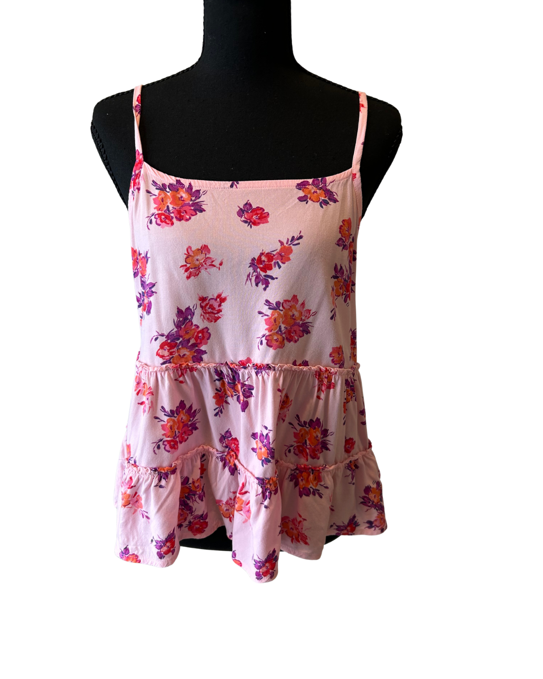 Floral Elegance Pink Cami Top Size XXL