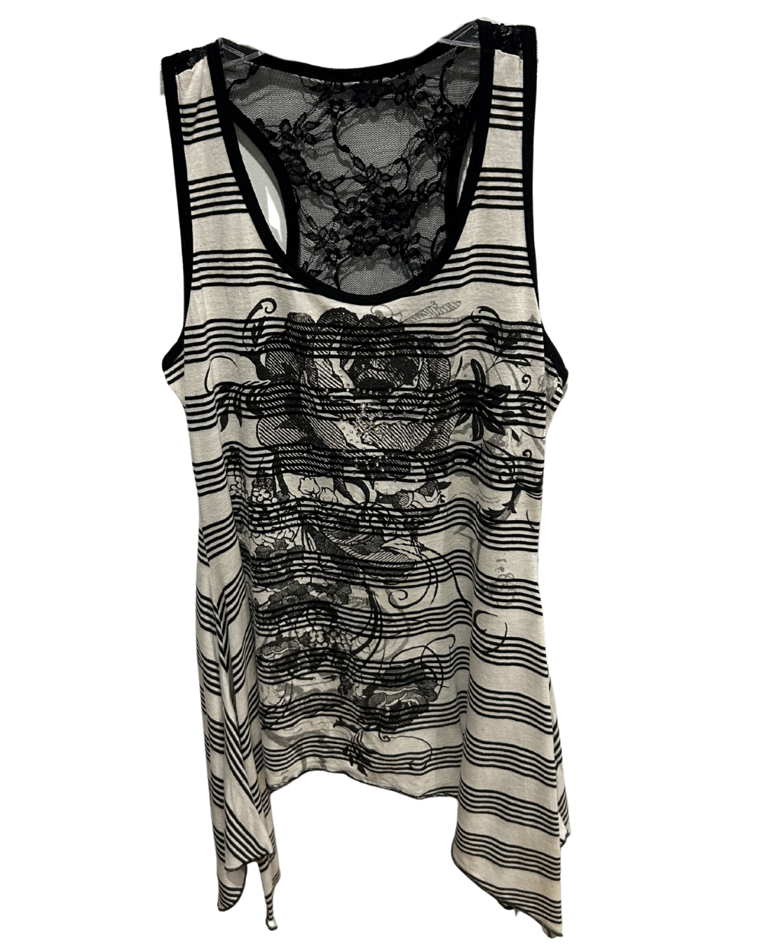Edgy Lace-Back Top  - Small