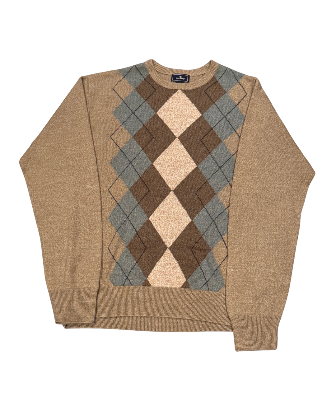 Argyle Pattern Knit Sweater Size - L