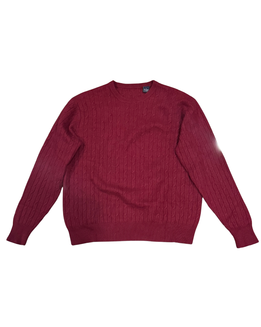 Classic Red Cable-Knit Sweater Size - L