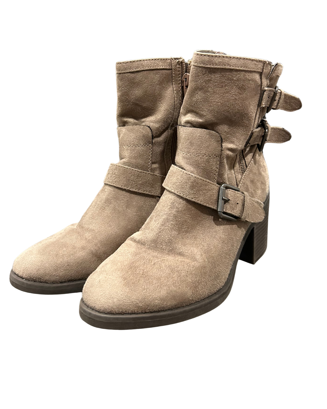Chic Suede Ankle Boots with Adjustable Straps Size - 8.5
