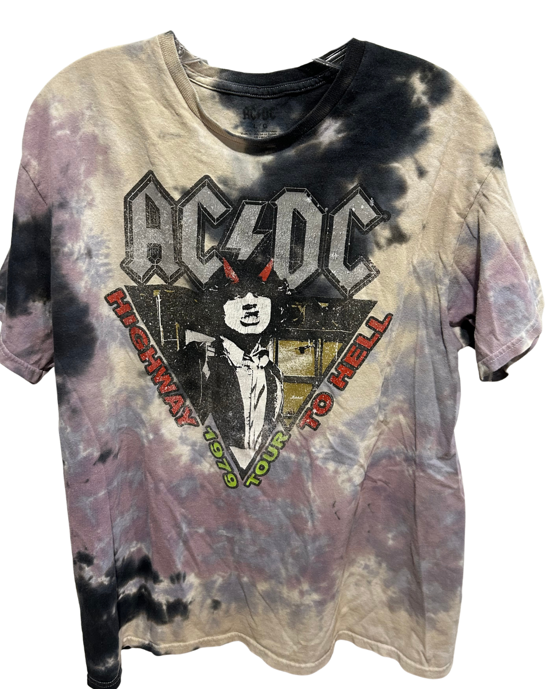 AC/DC 'Highway to Hell' Tie-Dye T-Shirt - Size L