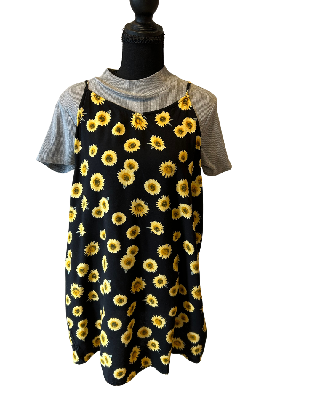 Sunflower Print Layered Dress Size 18