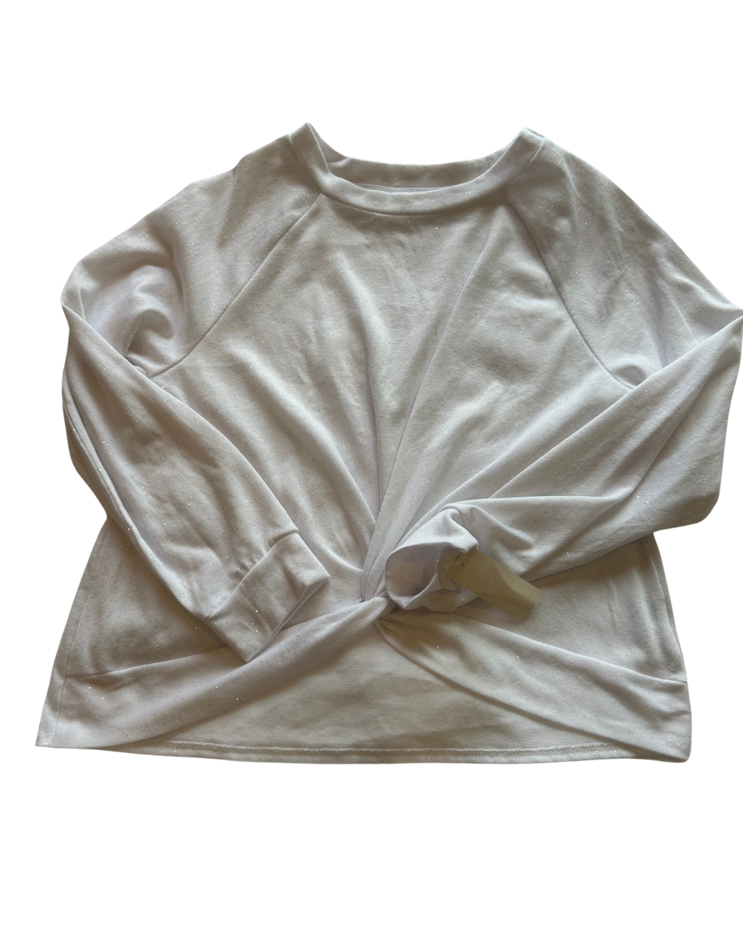 Elegant Knotted White Blouse Size XXL