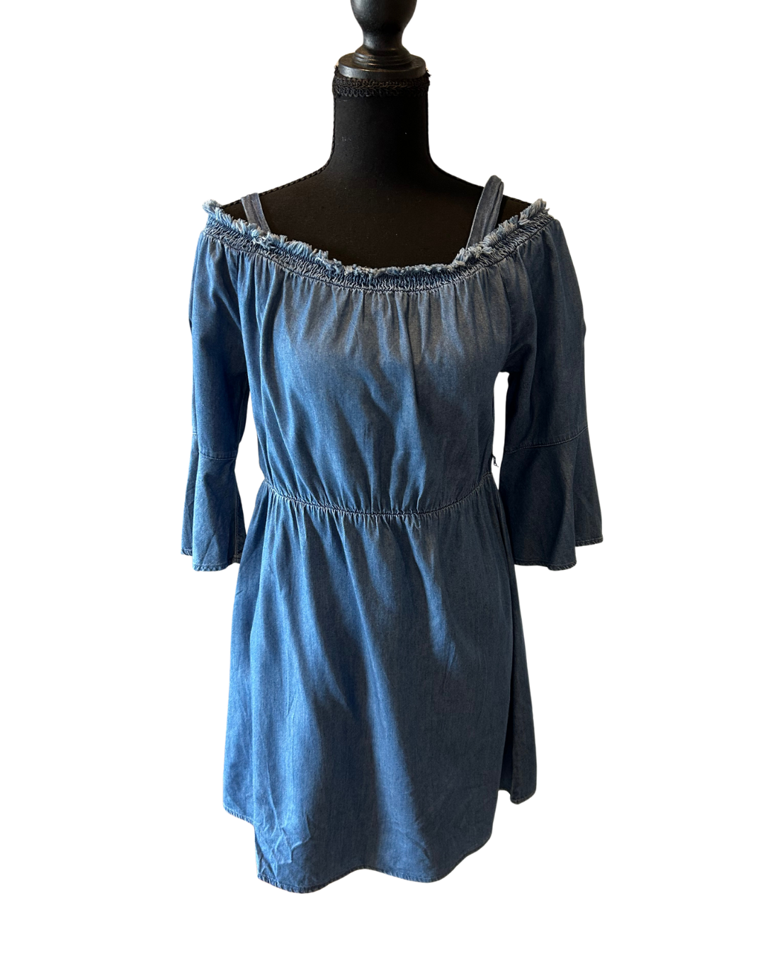 Chic Denim Off-Shoulder Dress Size 14