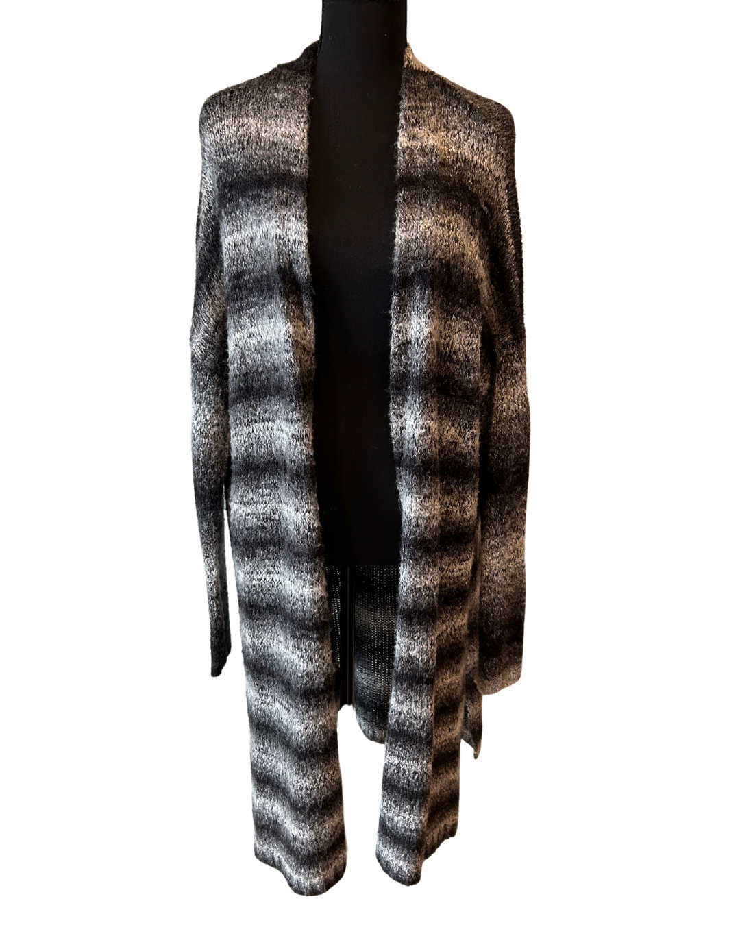 Oversized Striped Knit Cardigan - Size XL