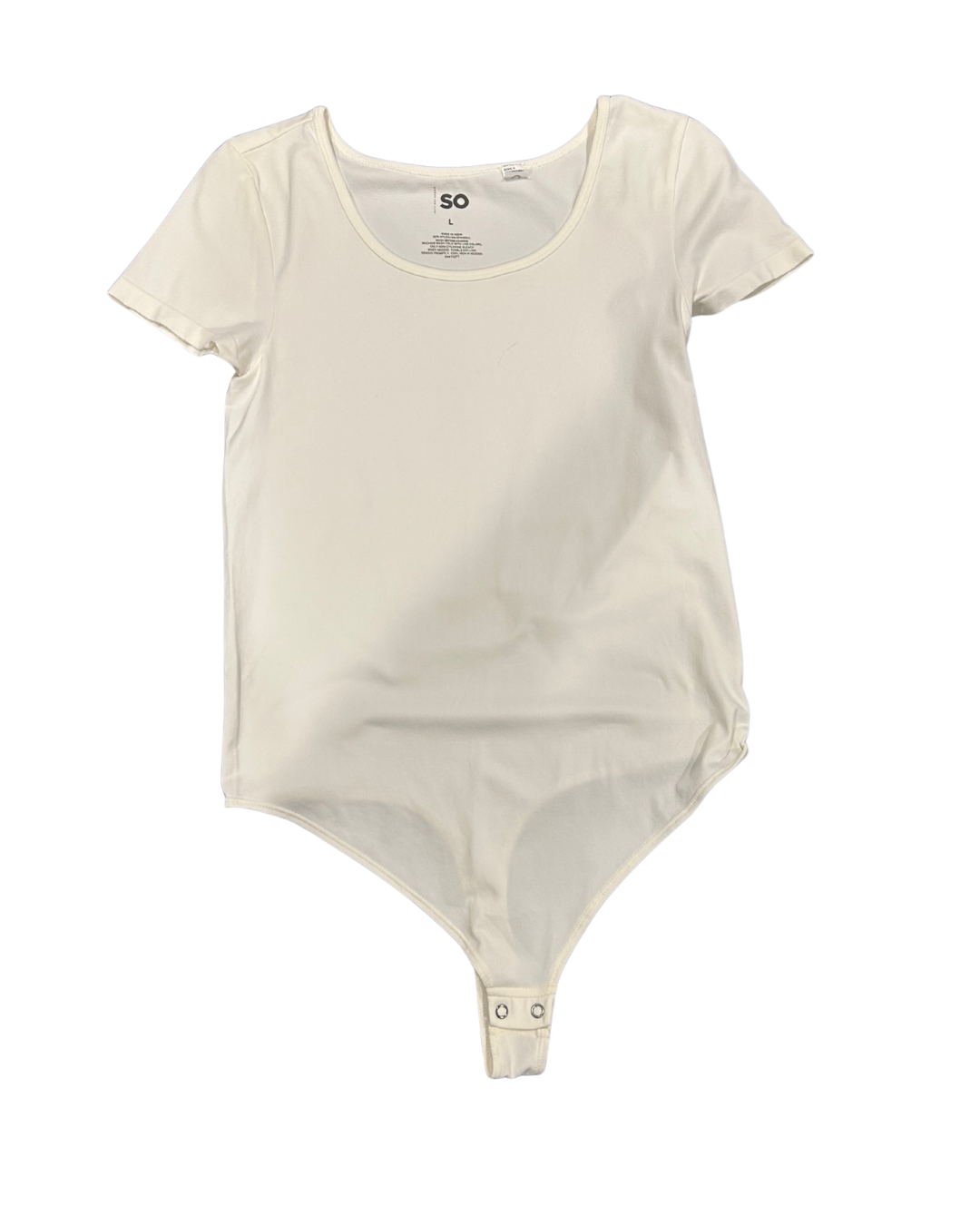Essential White Scoop Neck Bodysuit Size L