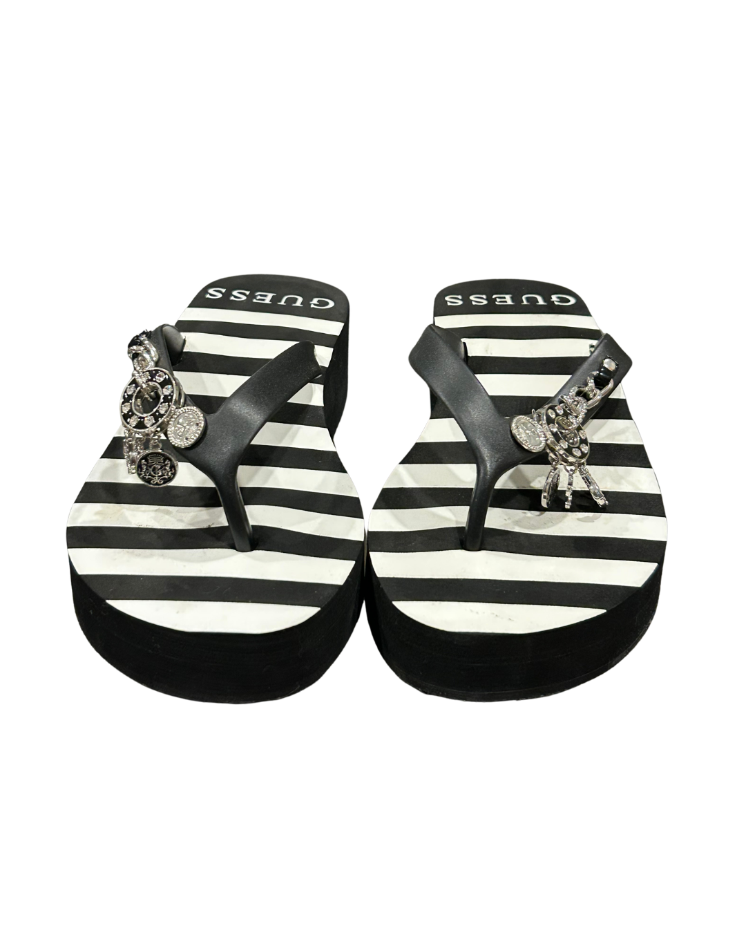Guess Striped Flip-Flop Sandals Size - 8