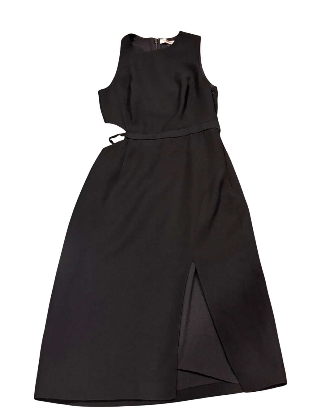 Classic Black Midi Dress with Side Slit Size - 2