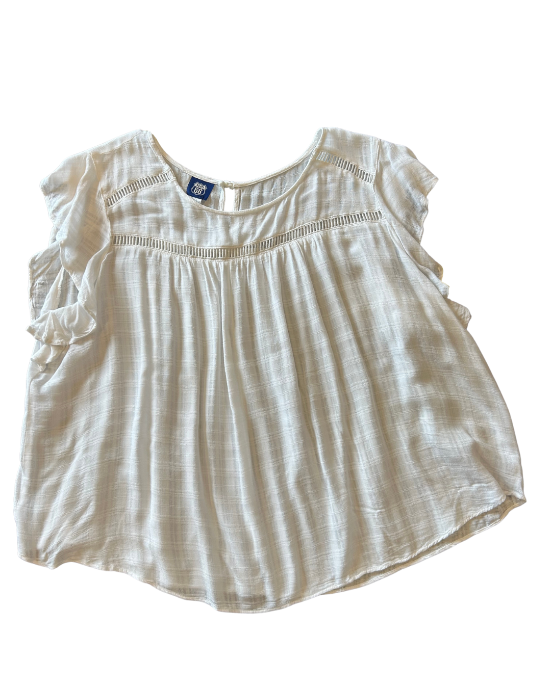 Elegant White Blouse with Decorative Detailing Size M