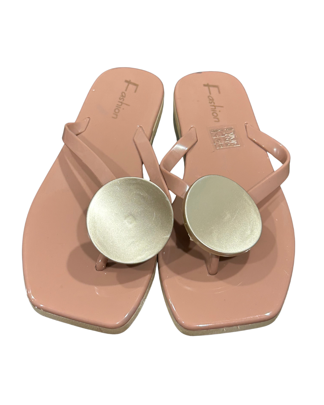Blush Pink Glam Sandals with Gold Accent Size - 6