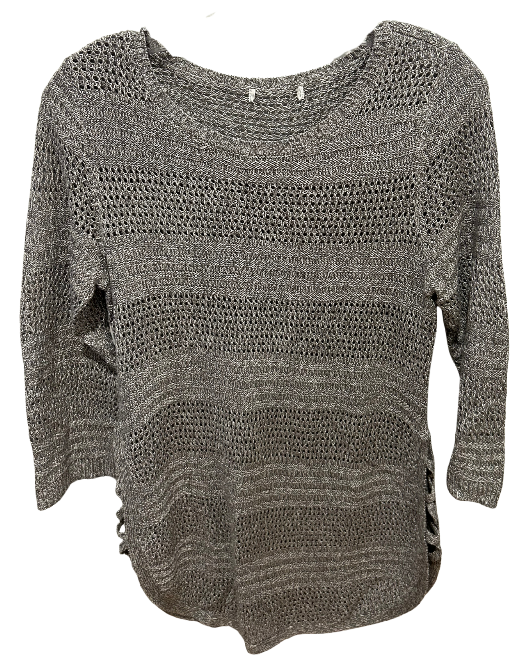 Gray Open-Knit Top sweater Size- S