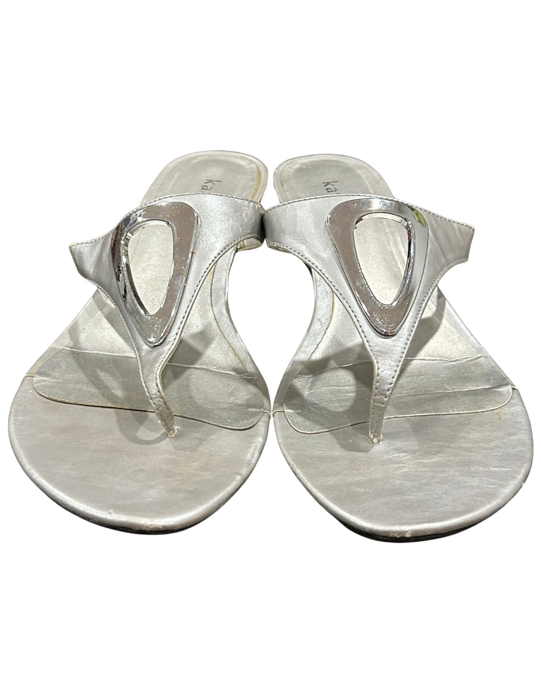 Elegant Silver Metallic Sandals  Size - 6