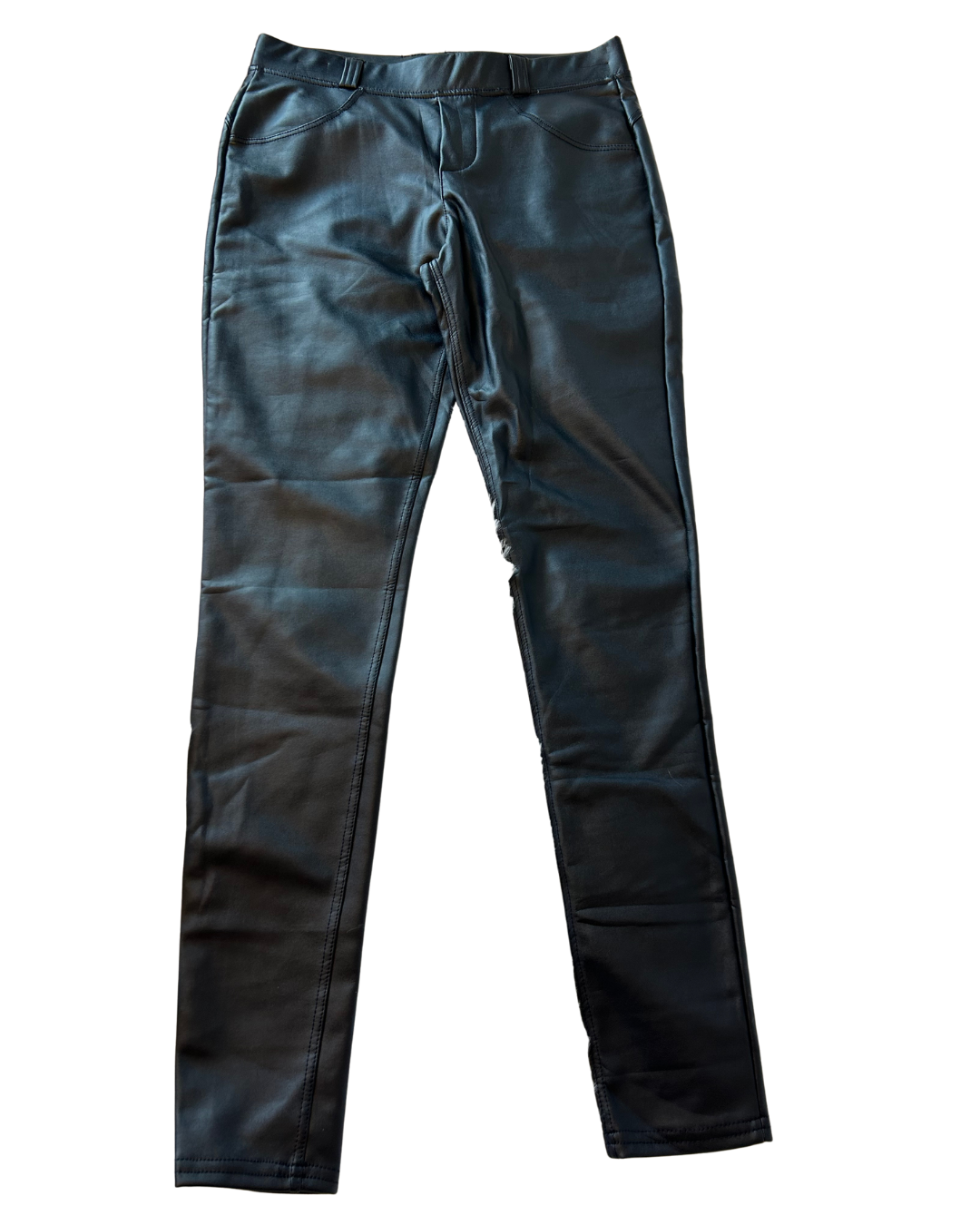 Chic Faux Leather Skinny Pants - Size XS